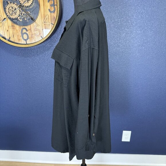 Banana Republic Factory Double Pocket Oversized Tunic Button Down, Black, XL - Picture 5 of 6